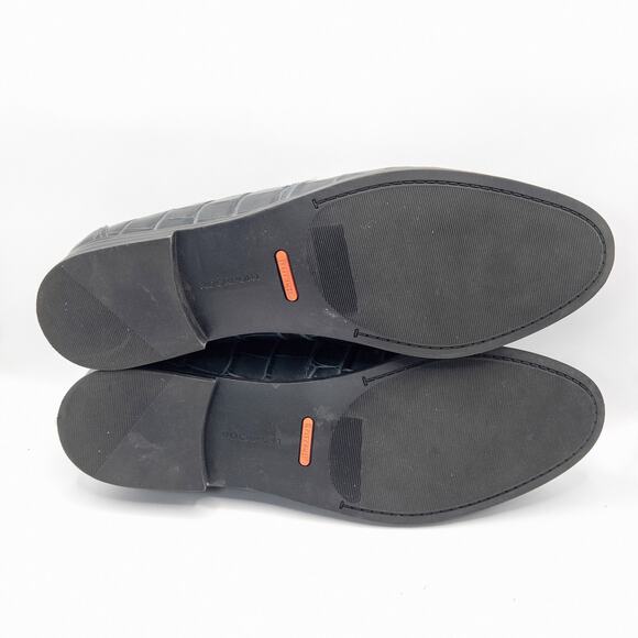 Rockport Women’s Loafers Mod Dark Academia Croc Texture Black Slip-On Size 9 - Picture 7 of 8